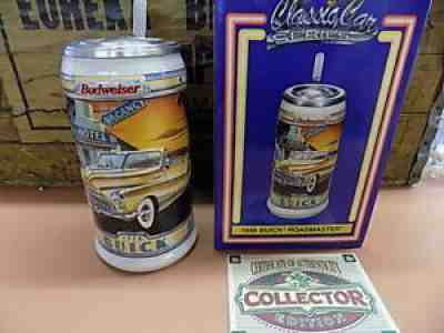 Budweiser Beer Stein Classic Car Series 1948 BUICK ROADMASTER CONVERTIBLE NIB