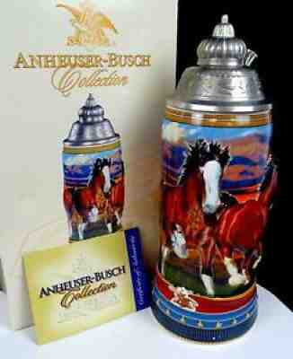 ANHEUSER BUSCH CLYDESDALES RUNNING FREE CS659 LARGE 12 3/8