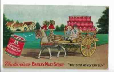 Anheuser-Busch Budweiser Barley Malt Syrup Wagon Postcard St Louis