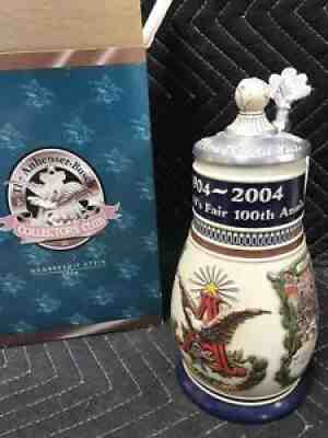 Budweiser Anheuser Busch 100th Anniv. St Louis Worlds Fair 1904-2004 Stein