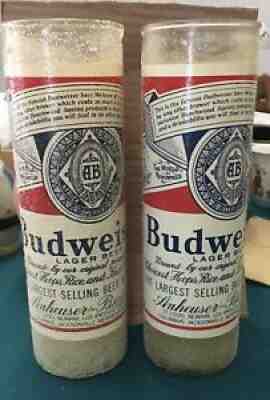 2-Vintage Budweiser Candles-9â? Tall