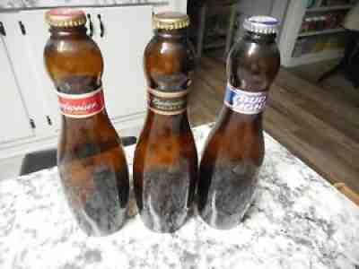 Lot of 3 Bud Light Bowling Pin Beer Bottle Empty Budweiser 12 Oz Select