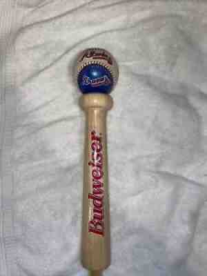 Budweiser Figural Baseball Atlanta Braves Bat And Ball Tap Handle