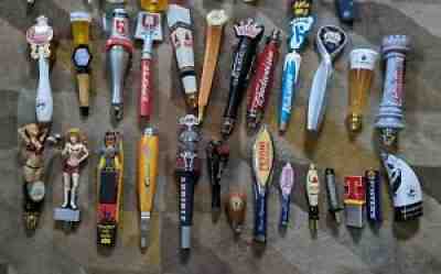 beer / spirit tap handle lot 60+ items Guinness Budweiser Stella German Abita