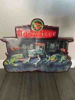 Budweiser Frogs Chameleon Embossed Metal Tin Sign ~ BUD - WEIS - ER 32 ?x24 ?