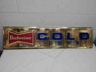 Vintage Budweiser COLD BEER Sign - Retro 1966 Flashy Budweiser Sign -39