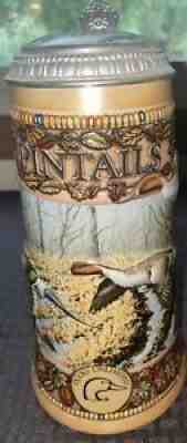 DUCKS UNLIMITED 1990 4TH EDITION LIDDED PINTAIL BEER STEIN WATERFOWL SERIES