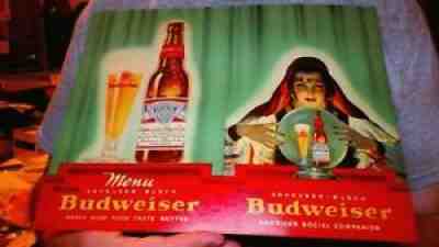 Budweiser, Anheuser-Busch Double Menu Covers, 1937 (unused)