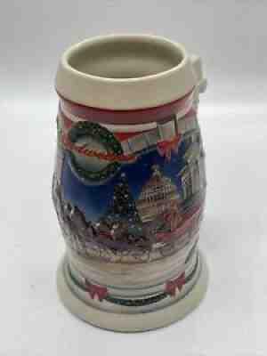 Budweiser Holiday Beer Stein Holiday At The Capital Clydesdales 2001 CS455