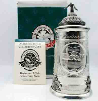 2001 Budweiser 125th Anniversary Pewter Stein Collectors Club Member CB20