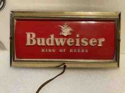 VINTAGE BUDWEISER KING OF BEERS LIGHTED BAR SIGN. ANHEUSER BUSCH