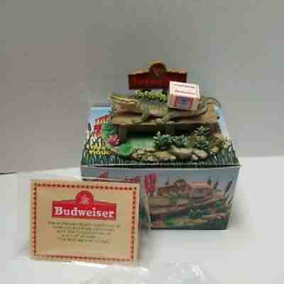 Vtg Budweiser 1997 Free Rides Figurine W/ Box COA Frogs Alligator Case of Beer