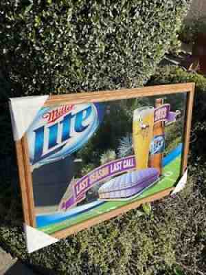 Miller Lite Minnesota Vikings NFL Football Last Call Beer Bar Mirror Man Cave