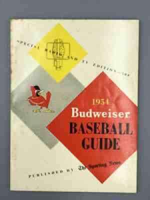 1954 BUDWEISER Beer BASEBALL Guide Book ST LOIUS CARDINALS Advertising MLB