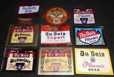 Lot of DuBois Beer, Du Bois Brewery, Dubois Pennsylvania Budweiser Bottle Labels