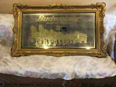 Vintage Budweiser collectibles large bar mirror with Clydesdale Horses