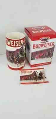 2018 Budweiser Stein Holiday Christmas Clysdales Anheuser Busch NIB COA RARE AB