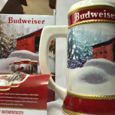 NIB 2019 BUDWEISER 40th ANNIVERSARY EDITION WINTER PASSAGE HOLIDAY STEIN Horse