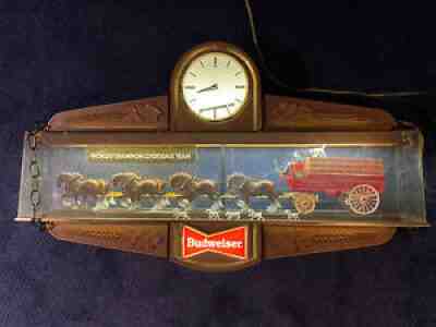 Budweiser Beer Champion Clydesdale Horse Vintage Team Bar Light Sign Clock