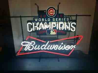 2016 Budweiser beer chicago Cubs world series champs neon light up sign rare