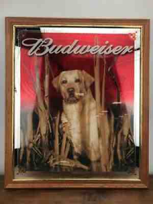 Budweiser Yellow Lab Hunting Dog Beer Mirror