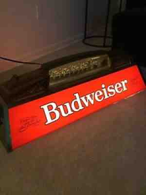 Vintage Budweiser 1983 Pool/Poker Table Lighted Hanging Clydesdale Team Sign