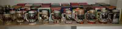 Budweiser Holiday Stein Collection, 40 steins, 1980 - 2017, 2019, At Home Stein