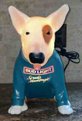 Vintage 1987 Spuds Mackenzie Bud Light Blow Mold Bar Light Excellent Condition