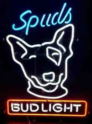 Vintage Bud Light Spuds Mackenzie Neon Bar Sign 1987 Original NOT REPO LNC TC