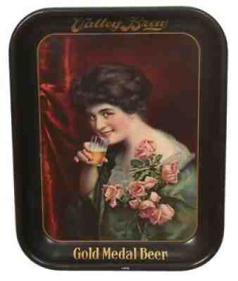 1911 EL DORADO BREWING CO TIN LITHO ADVERTISING BEER TRAY - VALLEY BREW BEER