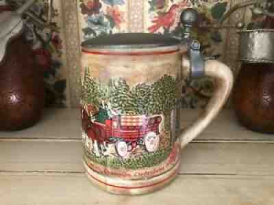 Smooth Lidded Grants Farm Stein CS15 Budweiser Anheuser Â Ceramarte VERY HTF