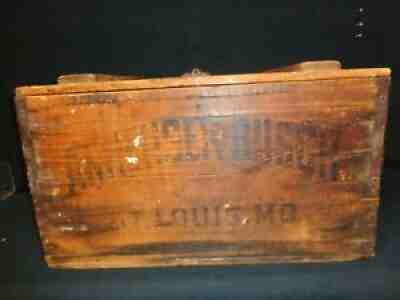 1910 Anheuser Busch Pre-Prohibition BUDWEISER Beer Wood Crate Box Advertising