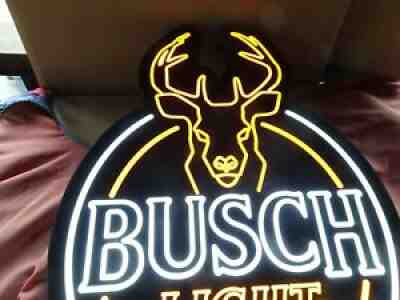 BUSH LIGHT (DEER) HUNTING LED NEON TYPE,NEW IN BOX BEER SIGN