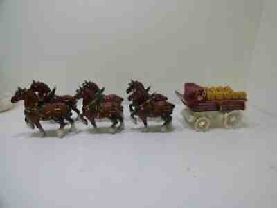 Budweiser Clydesdale 6 Horse Hitch Poppytrail By Metlox