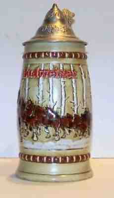 1981 anheuser busch budweiser lidded holiday stein - rare hard too find