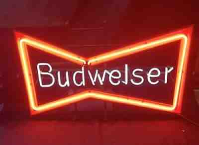 Neon sign Anheuser Busch Budweiser Bow Tie 30 ?x19 ? all Original no damage