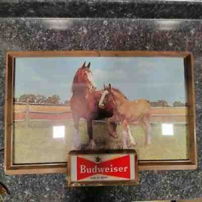 VINTAGE BUDWEISER CLYDESDALE LIGHTED SIGN MARE AND FOAL