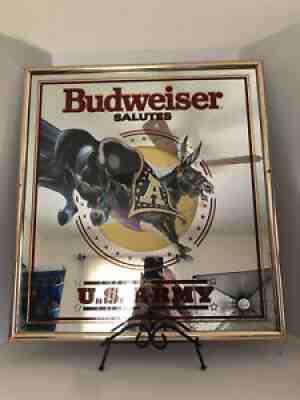 Vintage Budweiser Salutes US Army Bar Mirror, Army Mule, Big 21