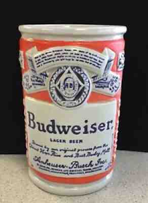 1976 Vintage Ceramarte Budweiser Beer Can Stein 6.5â? Vase Planter BrazilÂ 