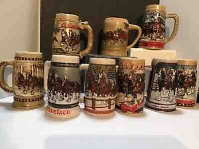 Anheuser Busch holiday Steins 1980â??s Brazil Collectors Series Budweiser