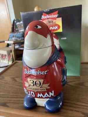 1999 BUDMAN 30th ANNIVERSARY STEIN, BUD MAN   BUDWEISER  ANHEUSER BUSCH W BOX