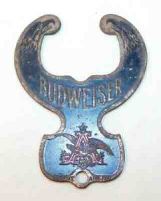 RARE old Budweiser Beer Metal Advertising Beer Bottle Opener Double Eagles