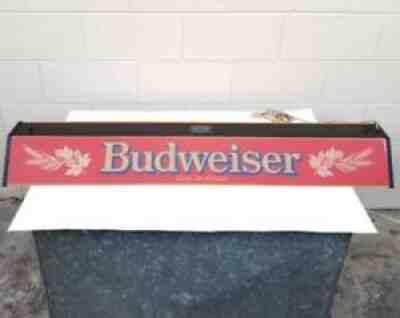 Rare VTG Budweiser Beer 48in Pool Billiards Table Swag Bar Light Lamp Man Cave