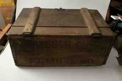 Anheuser Busch Pre Prohibition Beer Box (Q1R) Wood 1916 Budweiser Crate St Louis