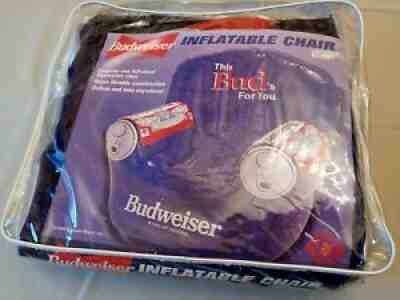 New Old Stock Budweiser Blue Inflatable Cooler Chair w Built-in Beer Cooler