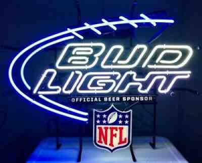 Vintage Bud Light Beer Brewery Authentic Official Beer Sponsor NFL Neon Sign