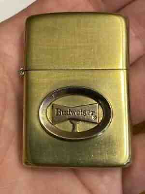 Zippo Lighter Budweiser Brass, Repaired in Working Condition. Full Size