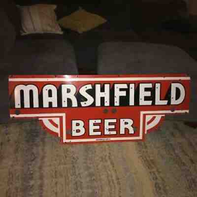 rare Marshfield Beer Porcelain Sign