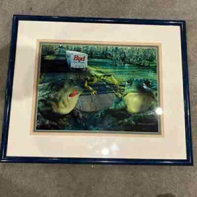 Anheuser-Busch â??Bud Frogs IIâ? animated art framed picture with 722/2000 COA 1995