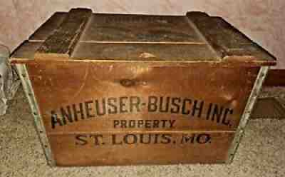 Anheuser Busch Budweiser Wooden Box Crate Lid Eagle Logo St Louis MO 1877 - 1976